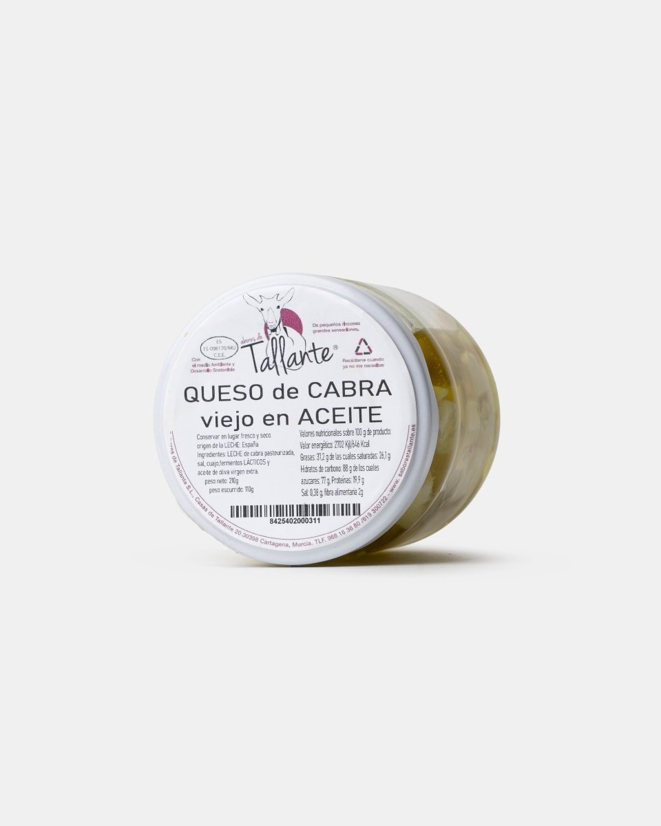 Queso en Aceite. Tarro de Queso Viejo Oro en Aceite de Oliva Virgen ExtraCampoSpain