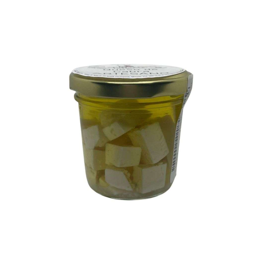 Queso en Aceite. Tarro de Queso Viejo Oro en Aceite de Oliva Virgen Extra -